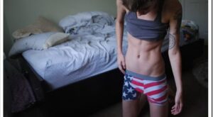 Slim Twink in American Flag Boxer Briefs