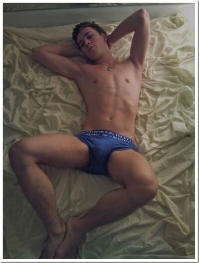 Ready and Waiting in Blue Emporio Armani Briefs