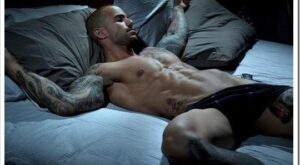 Tattoo Muscle Stud Ready In Bed