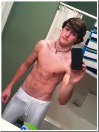 White Spandex Twink Bulge