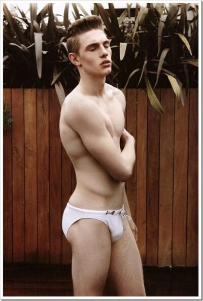 White Lace-Up Swim Briefs