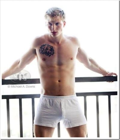 Blond In White Calvin Klein Boxers