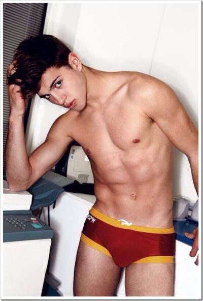 Red & Gold Speedo Boy