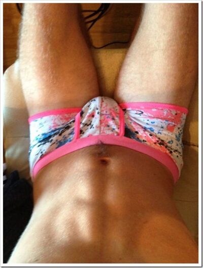 A Happy Trail to Paint Splashed Square Cut Briefs