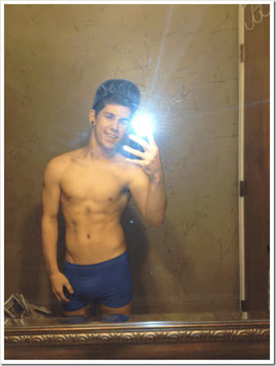 The Mirror Shot in Blue Boxer Briefs