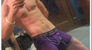 Posing In Purple Boxer Briefs
