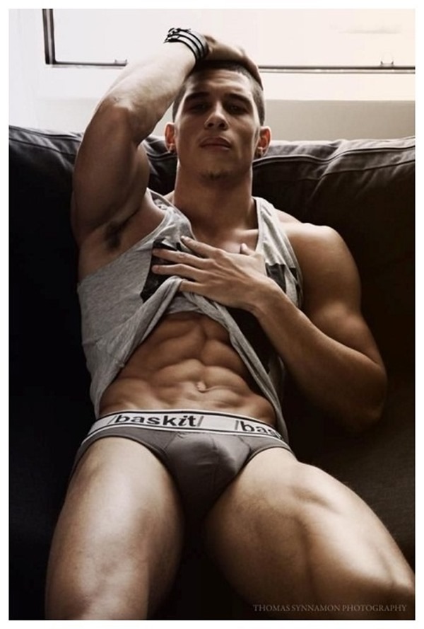 Hot guy with abs in Baskit Briefs