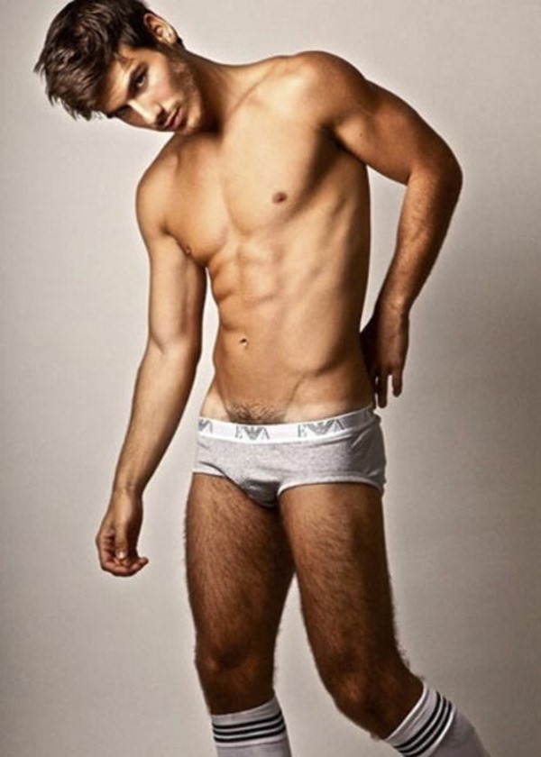 Model In Emporio Armani Briefs