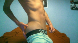 Thick Bulge In Aqua Blue Boxers