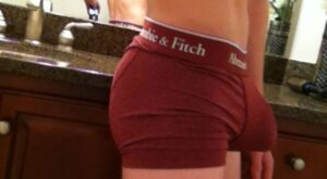 Bulging Out In A&F Boxer Briefs