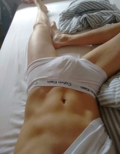 Lounging In Bed With Nice CK Briefs Bulge