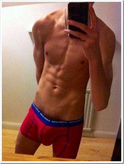 Red Boxer Briefs Bulge Selfie