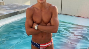 Red, White, and Blue Swim Briefs