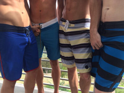 Grabbing Boardshorts Bulge