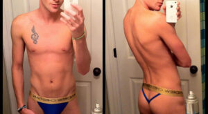 Blue Jockstrap Selfie