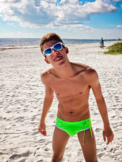 Beachside in Neon Swim Briefs