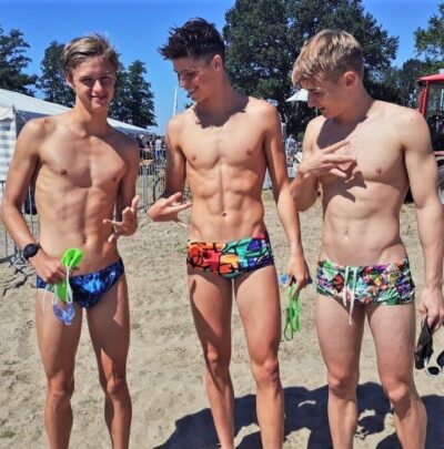 Swim Boys Comparing Bulges, Not Really