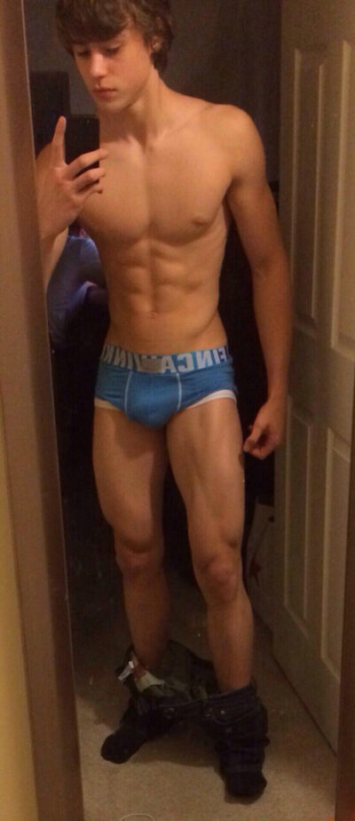 Muscle Twink in Blue Calvins