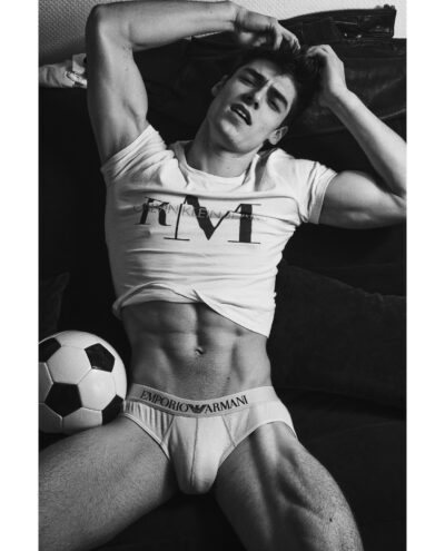 Soccer Boy in Emporio Armani Briefs