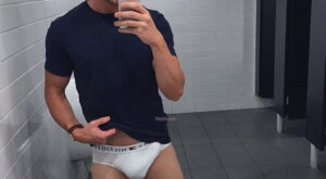 Public Bathroom Selfie in Tommy Hilfiger Briefs