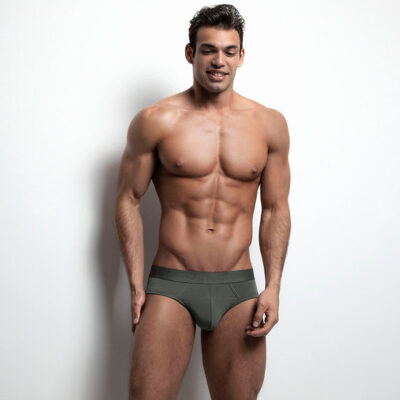 Sculpted Muscle in Classic Green Briefs