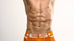 Blond Muscle in ES Square Cut Trunks