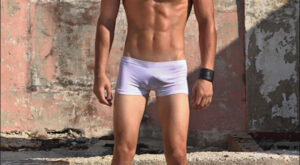 Bulge in Square Cut Stretch Trunks