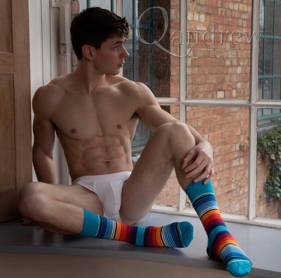 Briefs Bulge and Rainbow Socks