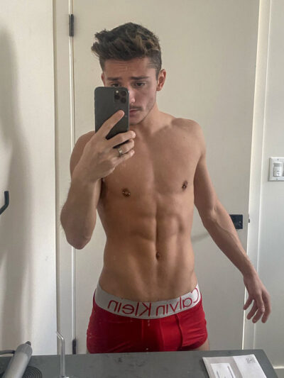 Selfie in Red Calvin Klein Boxer Briefs