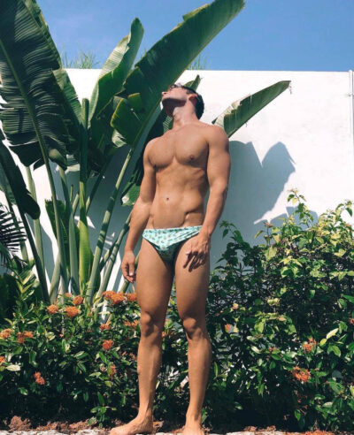 Getting Some Sun in Avocado Print Swim Briefs