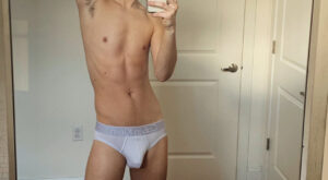 Showing off a Bulge in Calvin Klein Briefs