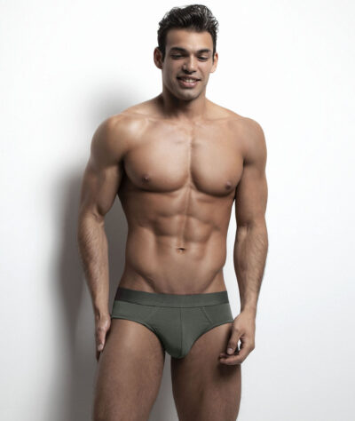 Chiseled Model in Green C-IN2 Briefs