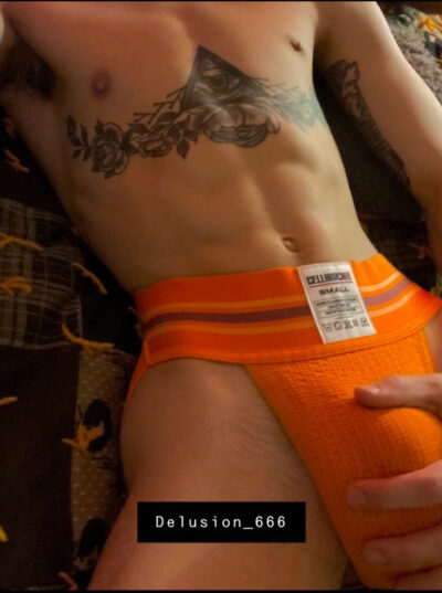 Orange Jockstrap Bulge