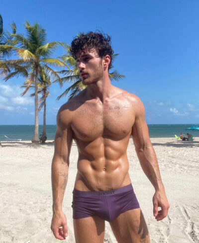 Beachside Muscle in Purple 2(x)ist Square Cut Briefs