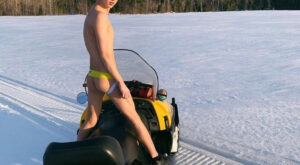 Jockstrap Twink Playing in the Snow
