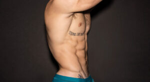 Muscle Model in Teal C-IN2 Jockstrap