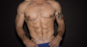 Tatted Muscle in Blue C-IN2 Square Cut Briefs