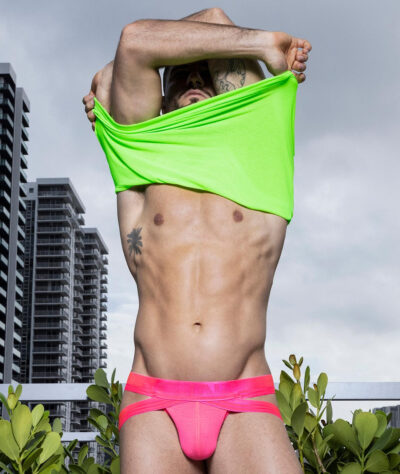 Stripping Down in Pink C-IN2 Jockstrap