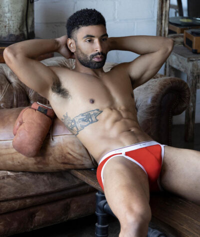 Pits & Abs in Red C-IN2 Slim Briefs