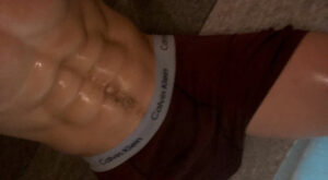 Hot Tub Abs & Happy Trail in CK Boxers