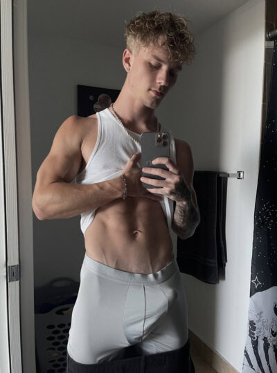 Hard Cock Bulging Out of Calvins