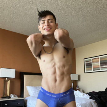 Hotel Room Bulge in Blue Calvins