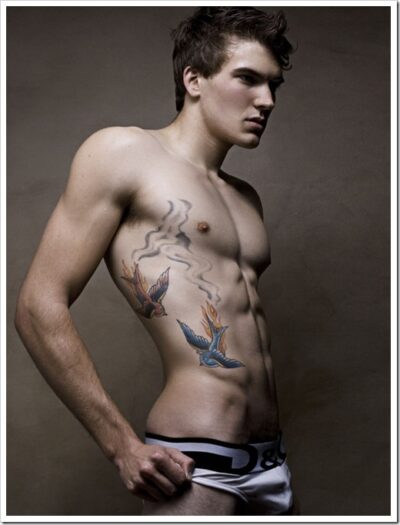 Swallow Tattoo Boy in D&G Briefs