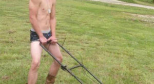 Mowing the Lawn in Boots & Boxers