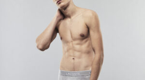 Moody Model in Lacoste Boxer Briefs