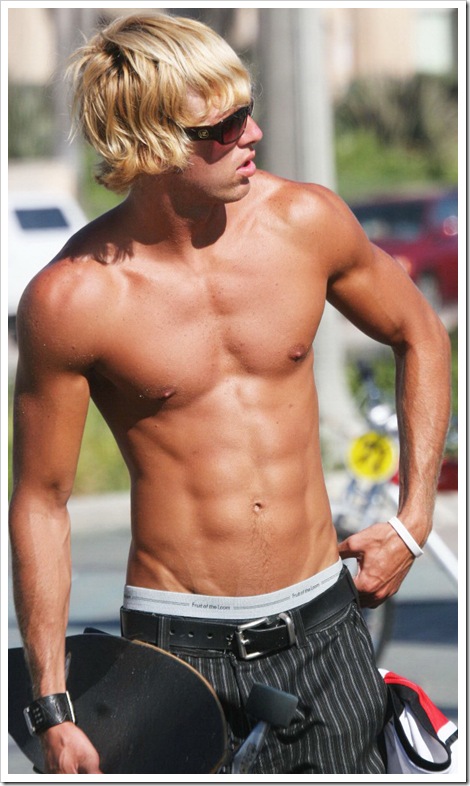 hot blond skater boy in classic fruit of the loom underwear