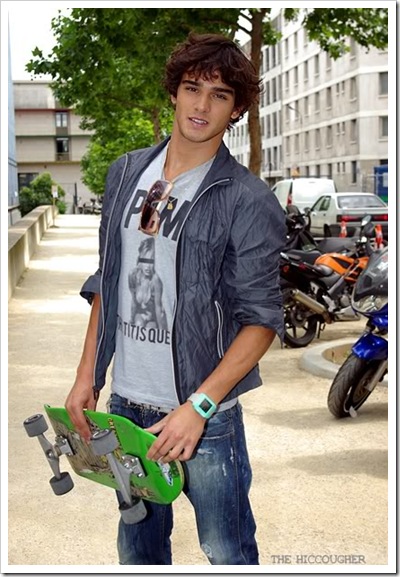 Hot boy Marlon Teixeira with skateboard